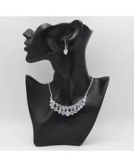 Rainbow Moonstone Necklace Set, Sterling Silver Jewelry, Healing Crystal Necklace & Earring Set