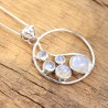 Rainbow Moonstone Pendant, Sterling Silver Necklace, June Birthstone, Genuine Moonstone Necklace, Round Dainty Pendant for Love