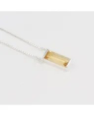 Citrine Gemstone Pendant - 925 Sterling Silver Necklace for Women