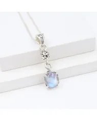 Rainbow Moonstone Pendant – Handmade 925 Sterling Silver Charm Jewelry