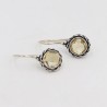 Citrine Earrings, Sterling Silver Earrings, Round Earrings, Ear Wire Earrings, November Birthstone, Vintage Earrings for Women