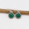 Green Onyx Earrings, Sterling Silver Earrings, Round Earrings, Vintage Earrings, May Birthstone, Dangle Earrings, Green Earrings