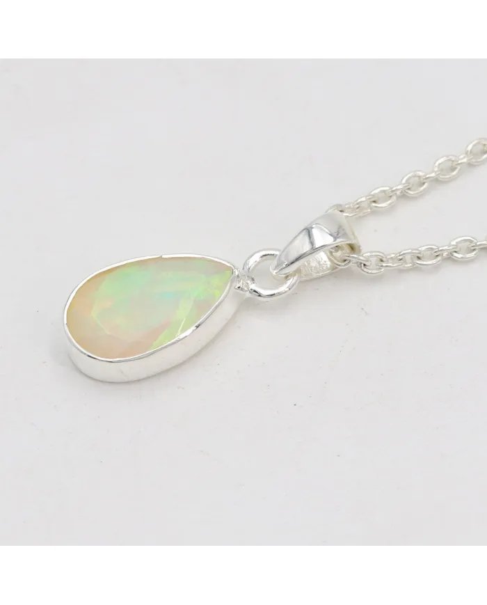 Ethiopian Opal Pendant - 925 Sterling Silver Gemstone Jewelry for Women