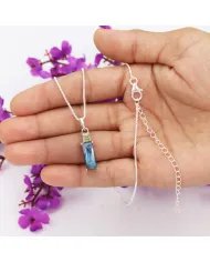 Labradorite Pendant Necklace with Peridot Accent – 925 Silver Jewelry