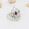 Lotus Flower Ring, Garnet Ring, 925 Silver Ring, Engagement Ring, Promise Ring, Statement Ring, January Birthstone, Women's Ring