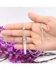 Natural Lemurian Quartz Pendant - Sterling Silver Pendant Crystal Pendant Handmade Pendant Statement Pendant Unique Pendant