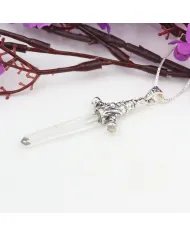 Natural Lemurian Quartz Pendant - Sterling Silver Pendant Crystal Pendant Handmade Pendant Statement Pendant Unique Pendant