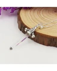 Natural Lemurian Quartz Pendant - Sterling Silver Pendant Crystal Pendant Handmade Pendant Statement Pendant Unique Pendant