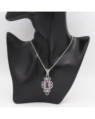 Natural Amethyst Pendant - 925 Sterling Silver Handmade Boho Jewelry