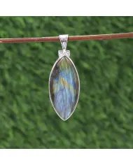 Labradorite Pendant - Sterling Silver Pendant Handmade Necklace Healing Charm Pendant with Chain Unisex Pendant