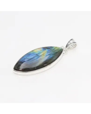 Labradorite Pendant - Sterling Silver Pendant Handmade Necklace Healing Charm Pendant with Chain Unisex Pendant