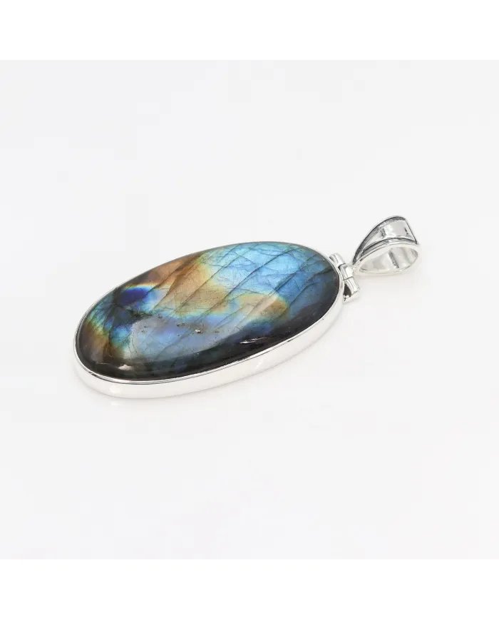 Labradorite Pendant - Sterling Silver Pendant Handmade Necklace Healing Charm Pendant with Chain Unisex Pendant