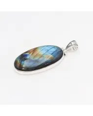 Labradorite Pendant - Sterling Silver Pendant Handmade Necklace Healing Charm Pendant with Chain Unisex Pendant