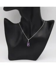 Amethyst & BT Zircon Pendant - 925 Sterling Silver Handmade Jewelry