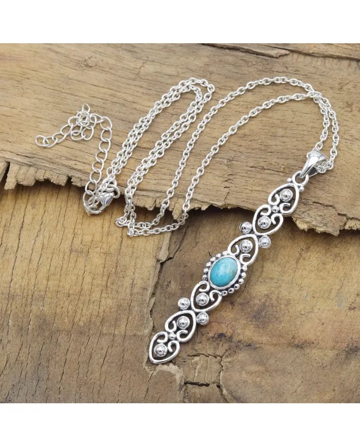 Arizona Turquoise Pendant - Sterling Silver Pendant Handmade Statement Necklace Vintage Style Pendant Unique Pendant for Women