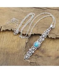 Arizona Turquoise Pendant - Sterling Silver Pendant Handmade Statement Necklace Vintage Style Pendant Unique Pendant for Women