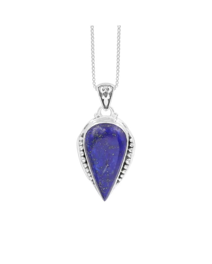 Lapis Lazuli Pendant - Sterling Silver Pendant Handcrafted Solitaire Pendant Statement Teardrop Pendant