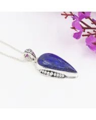Lapis Lazuli Pendant - Sterling Silver Pendant Handcrafted Solitaire Pendant Statement Teardrop Pendant