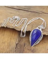 Lapis Lazuli Pendant - Sterling Silver Pendant Handcrafted Solitaire Pendant Statement Teardrop Pendant