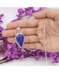 Lapis Lazuli Pendant - Sterling Silver Pendant Handcrafted Solitaire Pendant Statement Teardrop Pendant