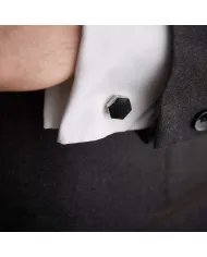 Premium Natural Black Onyx Cufflinks – Timeless Sterling Silver Design