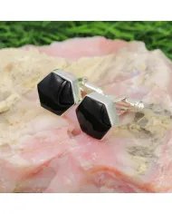Premium Natural Black Onyx Cufflinks – Timeless Sterling Silver Design
