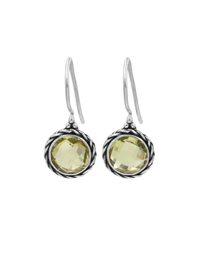 Lemon Quartz Earrings - 925 Sterling Silver Gemstone Jewelry
