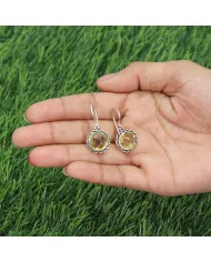 Lemon Quartz Earrings - 925 Sterling Silver Gemstone Jewelry