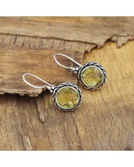 Lemon Quartz Earrings - 925 Sterling Silver Gemstone Jewelry