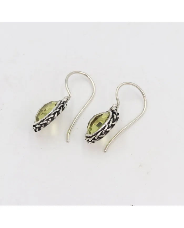 Lemon Quartz Earrings - 925 Sterling Silver Gemstone Jewelry