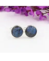Labradorite Cufflinks – Handmade 925 Sterling Silver Luxury Gift for Him