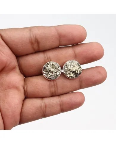 Raw Pyrite Cufflinks – Handmade Luxury 925 Sterling Silver Jewelry