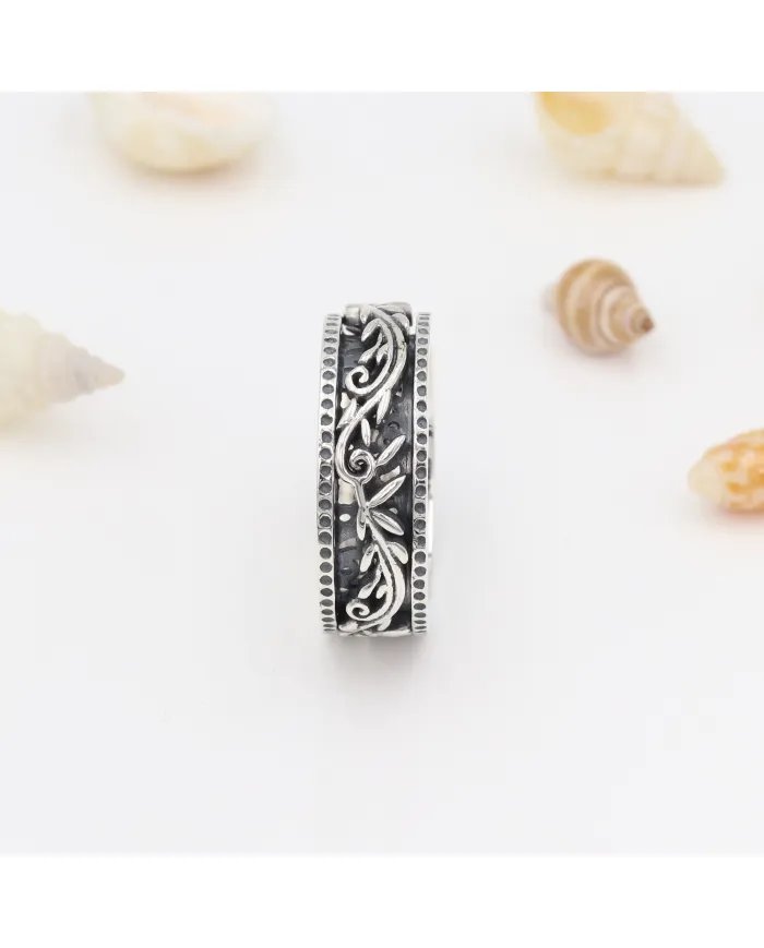 Designer Spinner Ring - Sterling Silver Oxide Ring Anxiety Ring Meditation Ring Yoga Ring Fidget Ring for Women