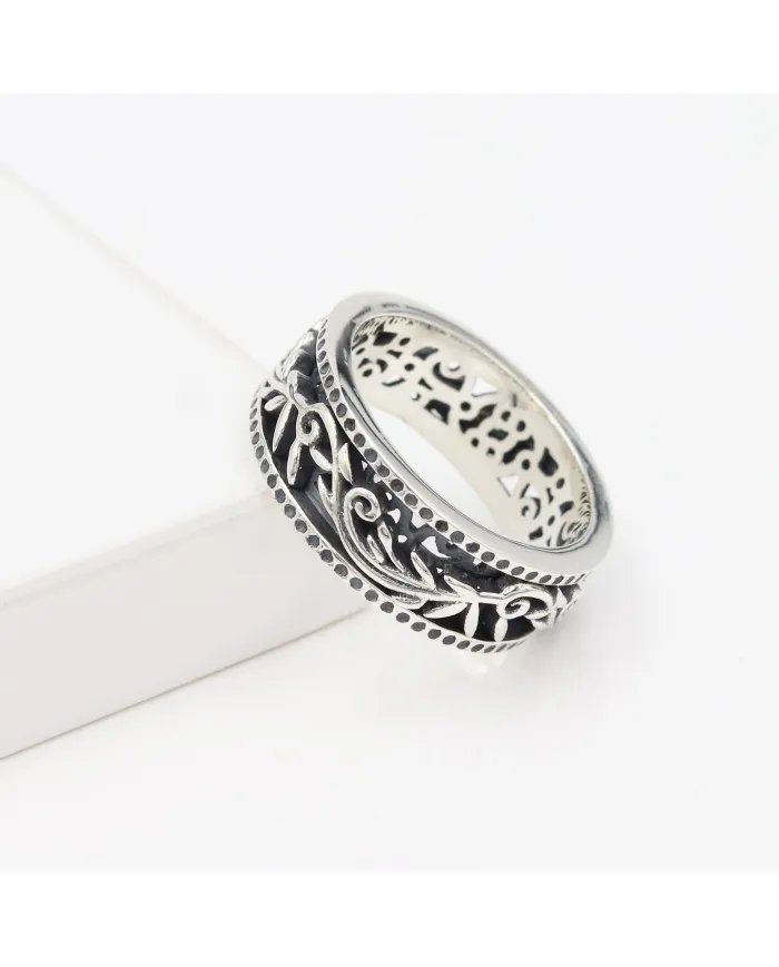 Designer Spinner Ring - Sterling Silver Oxide Ring Anxiety Ring Meditation Ring Yoga Ring Fidget Ring for Women