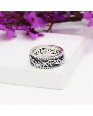 Designer Spinner Ring - Sterling Silver Oxide Ring Anxiety Ring Meditation Ring Yoga Ring Fidget Ring for Women