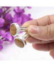 Unique Mariam Jasper Gemstone Cufflinks - Sterling Silver Statement