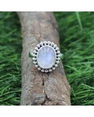 Natural Moonstone Ring - Sterling Silver Ring Emotional Balance Ring Handmade Ring June Birthstone Ring Versatile Ring for Women