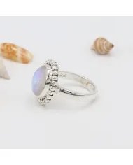 Natural Moonstone Ring - Sterling Silver Ring Emotional Balance Ring Handmade Ring June Birthstone Ring Versatile Ring for Women