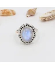 Natural Moonstone Ring - Sterling Silver Ring Emotional Balance Ring Handmade Ring June Birthstone Ring Versatile Ring for Women