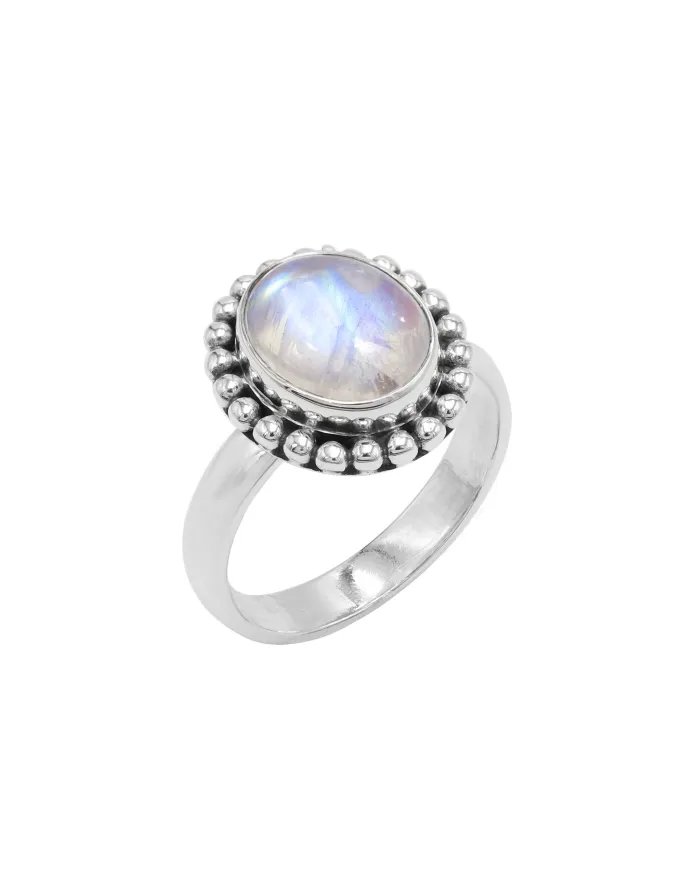 Natural Moonstone Ring - Sterling Silver Ring Emotional Balance Ring Handmade Ring June Birthstone Ring Versatile Ring for Women