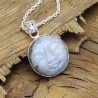 Moon Face Pendant, Sterling Silver Pendant, Moonstone Necklaces, Carving Face Pendant, Charm Moon Pendant, Pendant with Chains