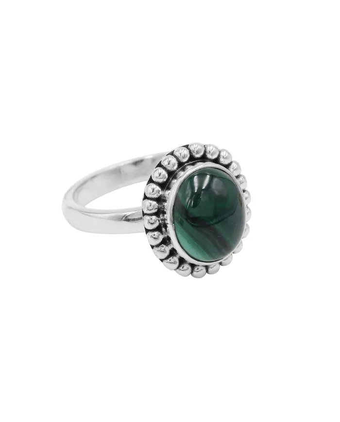 Natural Malachite Ring - Handmade 925 Sterling Silver Gemstone Jewelry