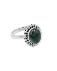 Natural Malachite Statement Ring - Sterling Silver Handmade Ring Green Healing Stone Ring Protection Jewelry for Her