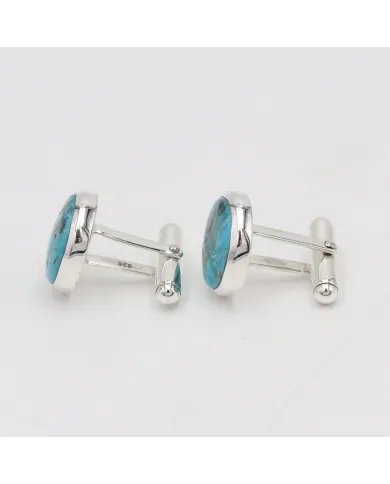 Classic Blue Turquoise Cufflinks – Unique Handcrafted Men’s Accessory