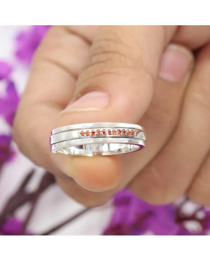 Garnet Spinner Ring – Handmade Sterling Silver Anxiety & Stress Relief Jewelry