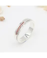 Garnet Spinner Ring – 925 Sterling Silver Anxiety & Stress Relief Jewelry