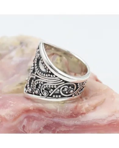 Oxide Band Ring - 925 Sterling Silver Handmade Vintage Style Jewelry
