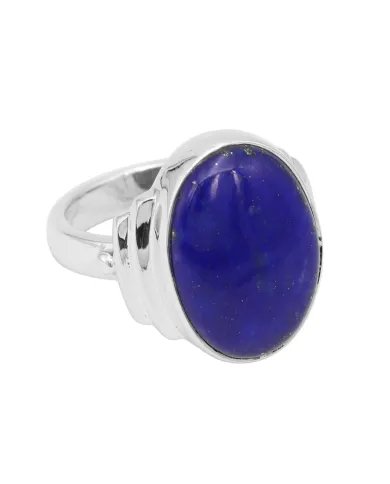 Lapis Lazuli Ring - 925 Sterling Silver Handmade Oval Gemstone Jewelry
