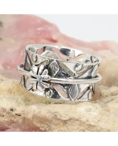 925 Sterling Silver Spinner Ring – Handmade Fidget Oxidized Finish