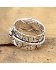 925 Sterling Silver Spinner Ring – Handmade Fidget Oxidized Finish